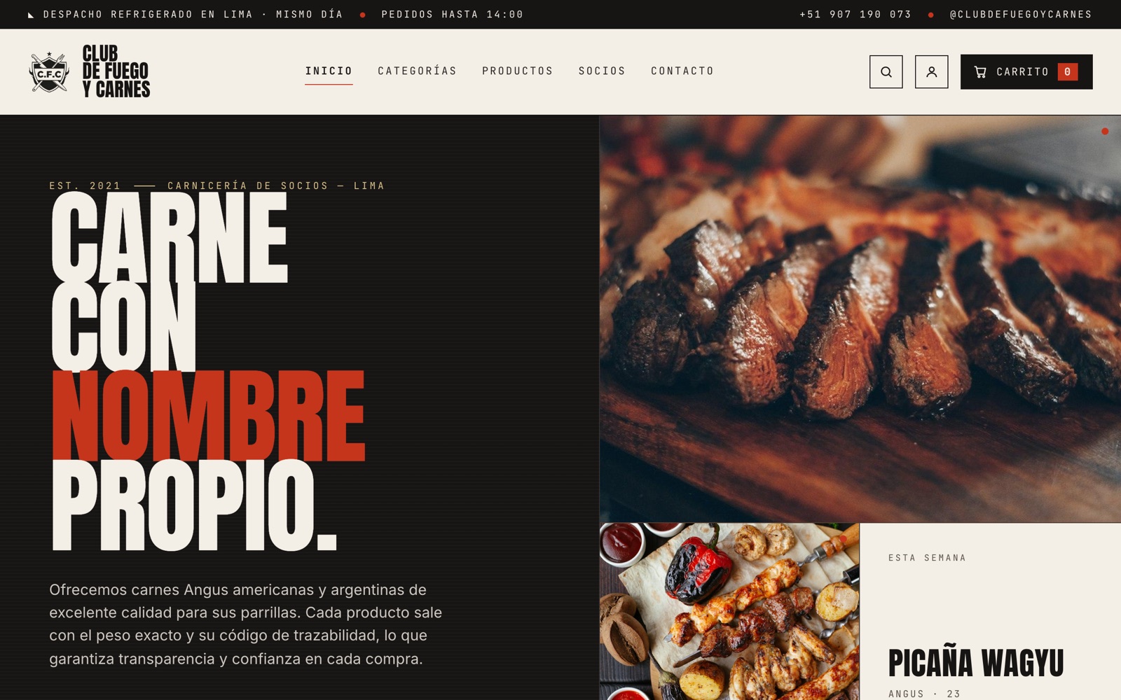 Captura de Club de Fuego y Carnes